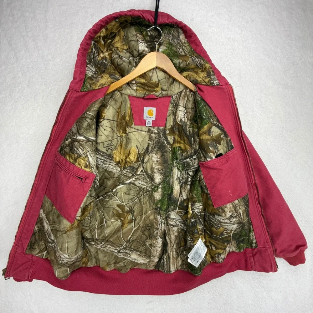 Carhartt Active Jacket Quilted Camo Lining Womens Medium 101732 624 Crab‎ Apple